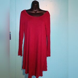 Elegant Red Dearcase Long Sleeve Dress